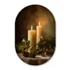 Kaarslicht - Kerst - Veelkleurig Wandcirkel Ovaal Forex klein -3d