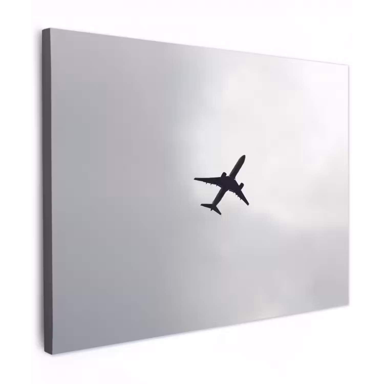 Leinwandbild - Minimalistisch - Silhouette - Schwarz - Flugzeug