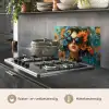 Vrouw - Bloemen - Oranje - Blauw - Modern keuken achterwand spatscherm klein -usp_NL