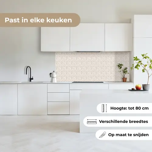 Bloemen - Patroon - Taupe keuken achterwand 2 middel 871 -sfeer4_NL