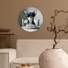 Chihuahua - Hond - Zonnebril - Humoristisch - Zwart - Wit - Spaghetti Wandcirkel kunststof plaat 5mm dik klein -sfeer1