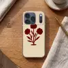 Bloemen - Bladeren - Rood - Minimalistisch Telefoonhoesje iPhone 17 Pro klein -sfeer1