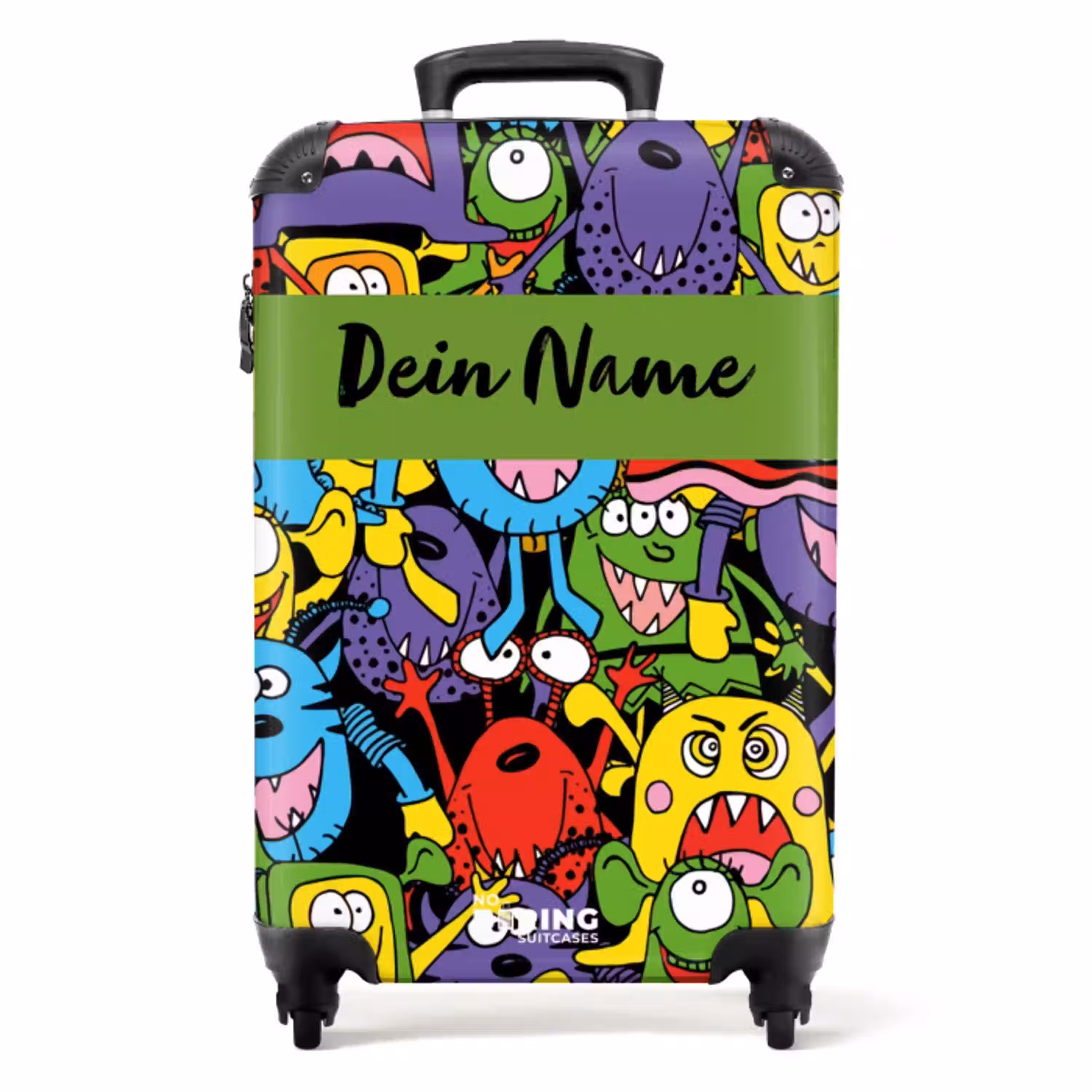 Monsters met Felle Kleuren NBS - Handbagage koffer - Kinderen Unisex middel -productfoto_recht