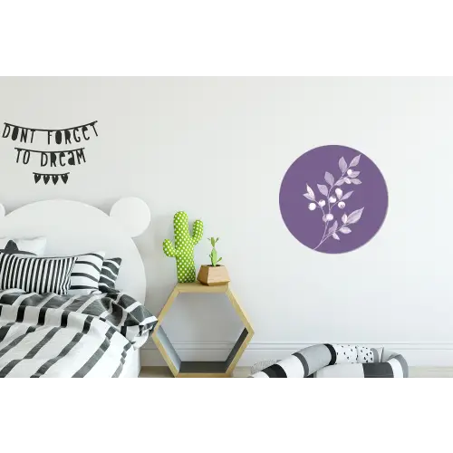 Tak - Sierlijk - Bladeren - Minimalistisch Wandcirkel aluminium klein -kinderkamer