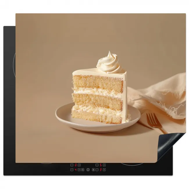 Vanilletaart - Cake - Romig Inductie beschermer vinyl 3mm middel -3d