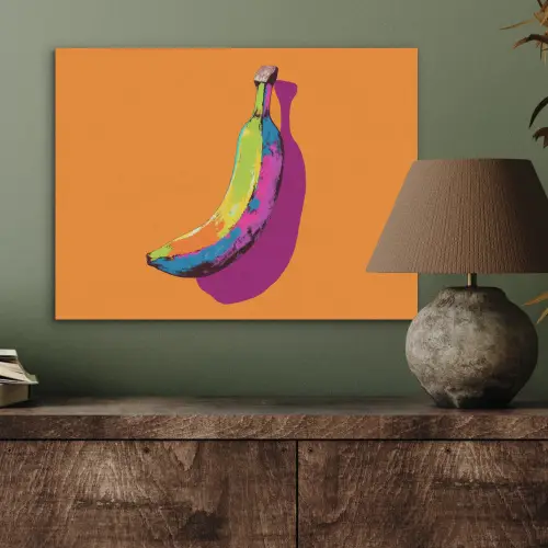 Felle kleuren - Banaan - popart PET vilt klein -sfeer2