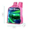 Sportauto - Groen - Snelheidslijnen - Neon Kinderrugzak - Roze middel -productfoto_formaten