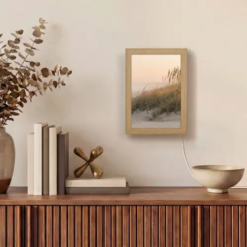 Duinlandschap - Zonsondergang - Strand Light Box met kabel (Tafellamp) klein -sfeer2