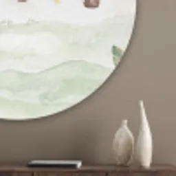 Aquarel - Luchtballonnen - Pastel Akoestische PET Vilt - Rond klein -sfeer5_closeup