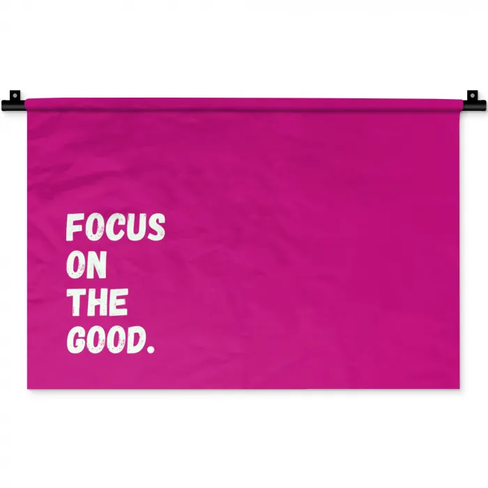 Focus on the good - Roze - Simple Wandkleed katoen klein -zz3d