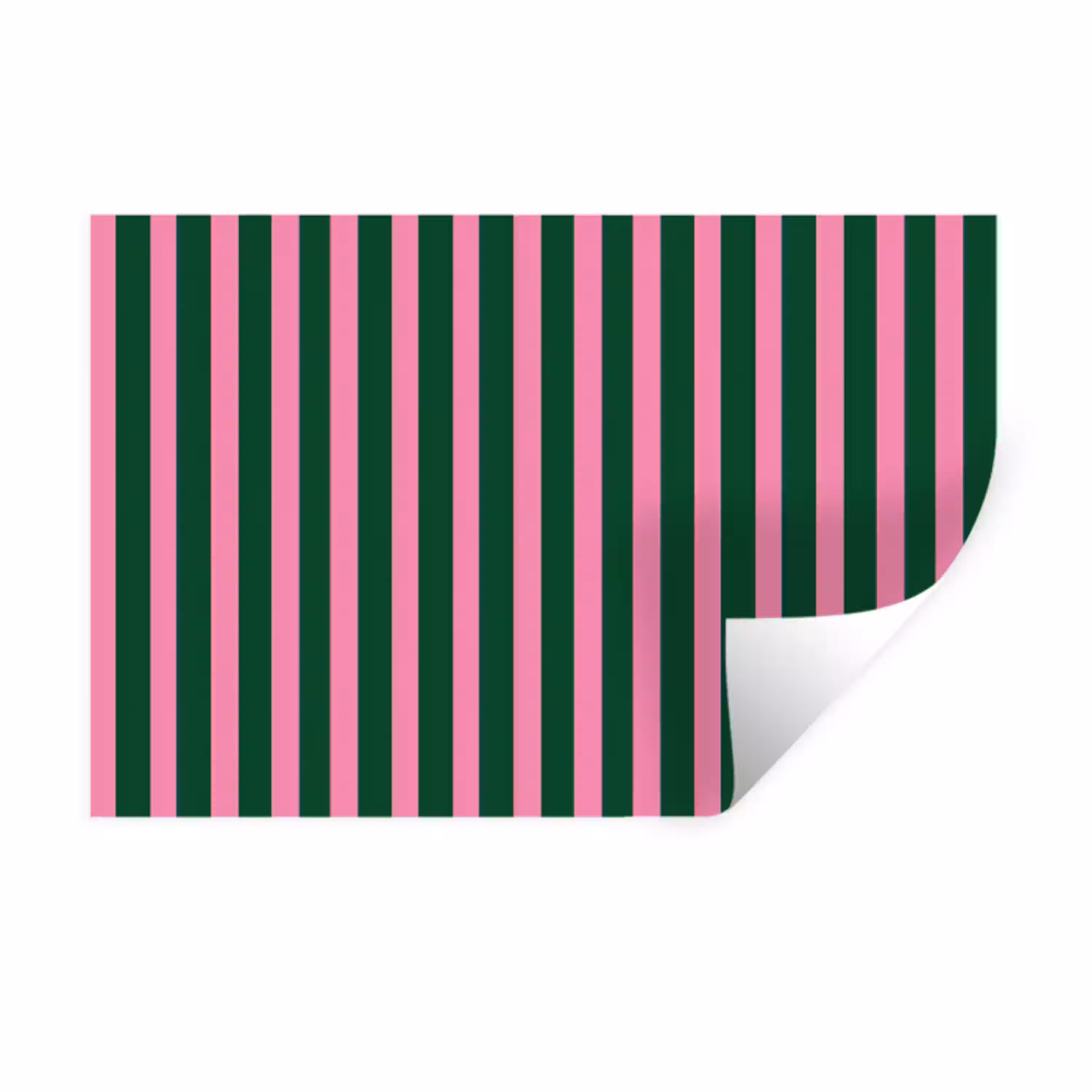 Verticale strepen - Groen - Roze Muursticker klein 286 -3d