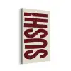 Sushi - Rood - Japandi - Decoratie aluminium wit klein -3d