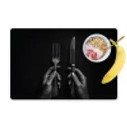 Bestek - Zwart - Wit Placemat vinyl groot -zzzproduct_Kitchenyeah-website