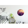 Lavendelveld - Quote - Zonsondergang Wandcirkel aluminium klein -kinderkamer