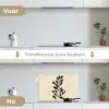 Minimalistisch - Tak - Bladeren - Zwart keuken achterwand spatscherm klein -voor_na_NL