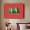 Minimalistisch - Kerstbomen - Rood - Sneeuw Textielframe zwart klein -sfeer1