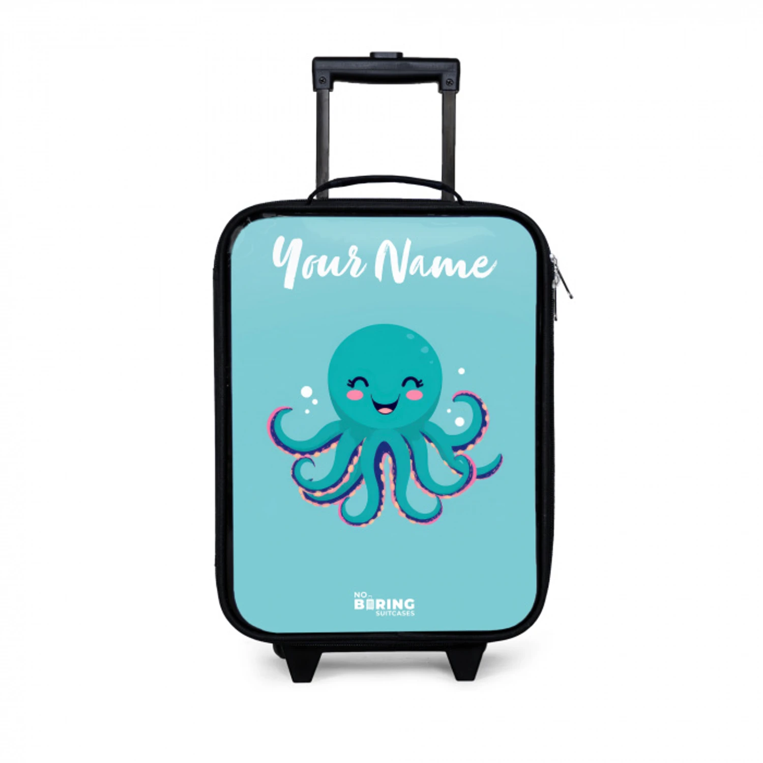 Octopus - Water - Blauw Kinderkoffer - Zwart klein -3d