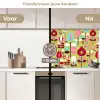 Patronen - Bloemen - Kleuren keuken achterwand 2 middel 871 -voor-na2_NL