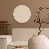 Beige - Wit - Hartjes - Patroon Wandcirkel plexiglas klein 852 -sfeer1