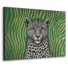 Panter - Zebrapatroon - Groen Textielframe zwart klein -3d