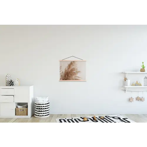 Rijk en pluizig pampagras uit de natuur textielposter latten blank klein -kinderkamer