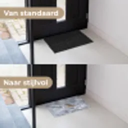 Vogel - Tak - Sneeuw - Winter Deurmat klein -voor-na_NL