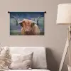Schotse Hooglander - Koeienkop - Landschap - Natuur - Koe Wandkleed katoen klein -sfeer4