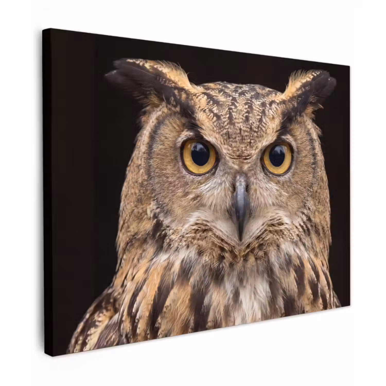 Canvas Print - Eagle Owl - Portrait - Brown