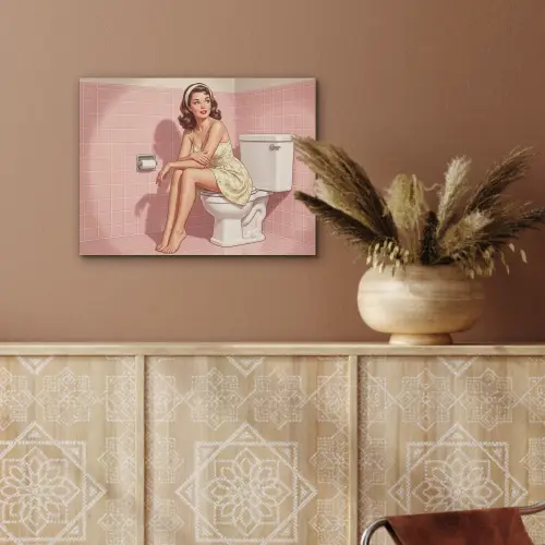 Roze - Retro - Vrouw PET vilt klein -sfeer4