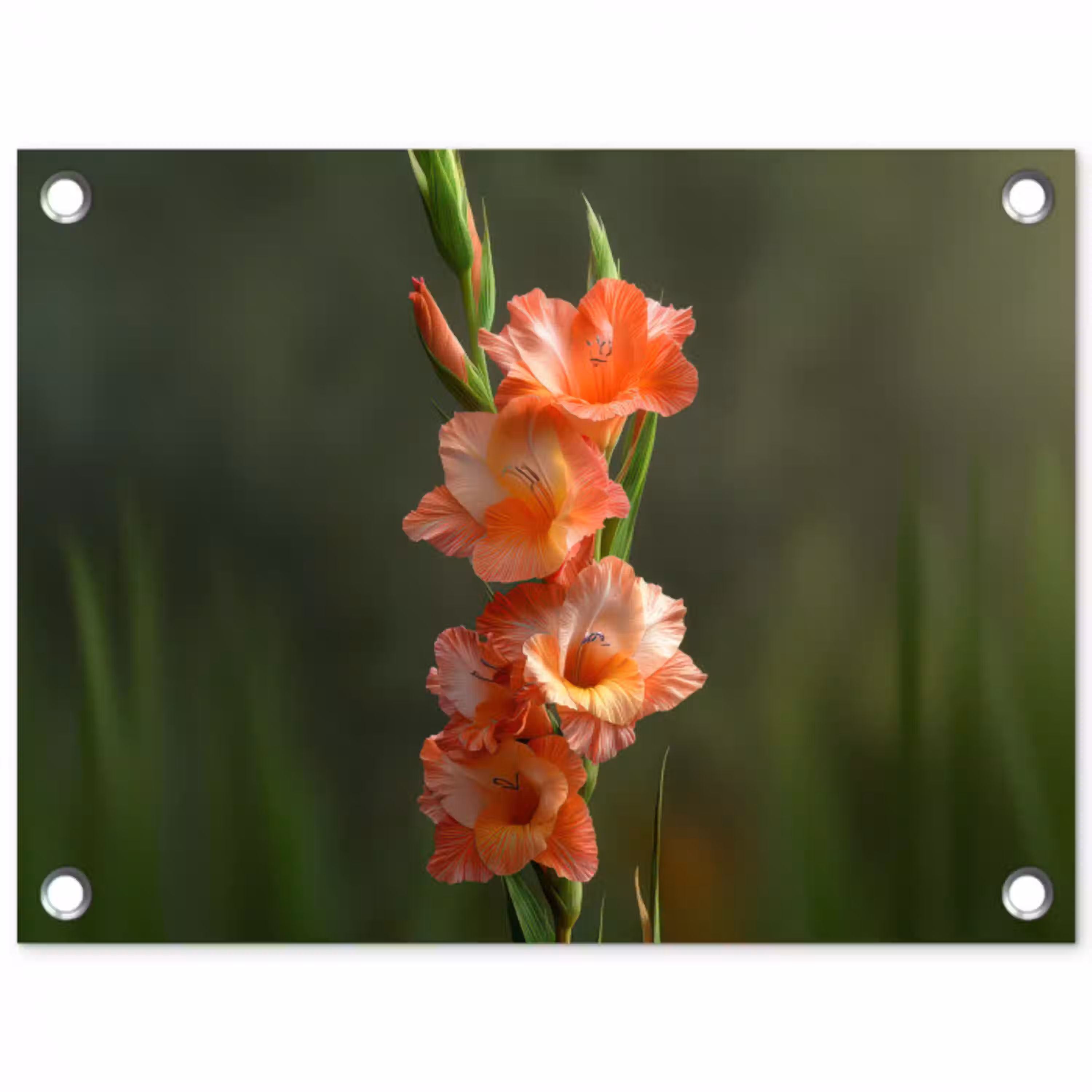 Bloem - Gladiolen - Zalmroze tuinposter los doek klein -3d