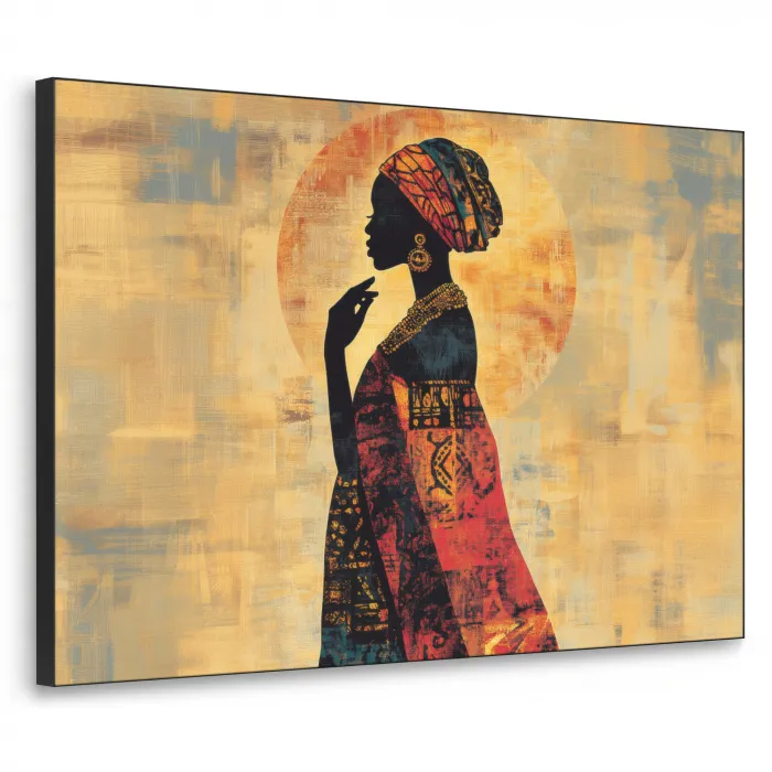 Vrouw - Silhouet - Patronen - Sierlijk Textielframe zwart klein -3d