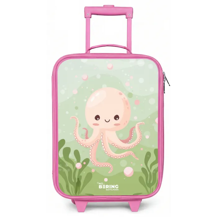 Roze octopus met een lach Kinderkoffer - Roze klein -zz3dotto