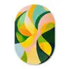 Abstract - Geel - Roze - Groen Wandcirkel Ovaal Forex klein -3d