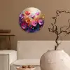 Bloemen - Botanisch - Kunst - Roze - Natuur Wandcirkel kunststof plaat 5mm dik klein -sfeer1