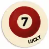 Cirkel - Zeven - Lucky - Rood Wandcirkel kunststof plaat 5mm dik klein -3d