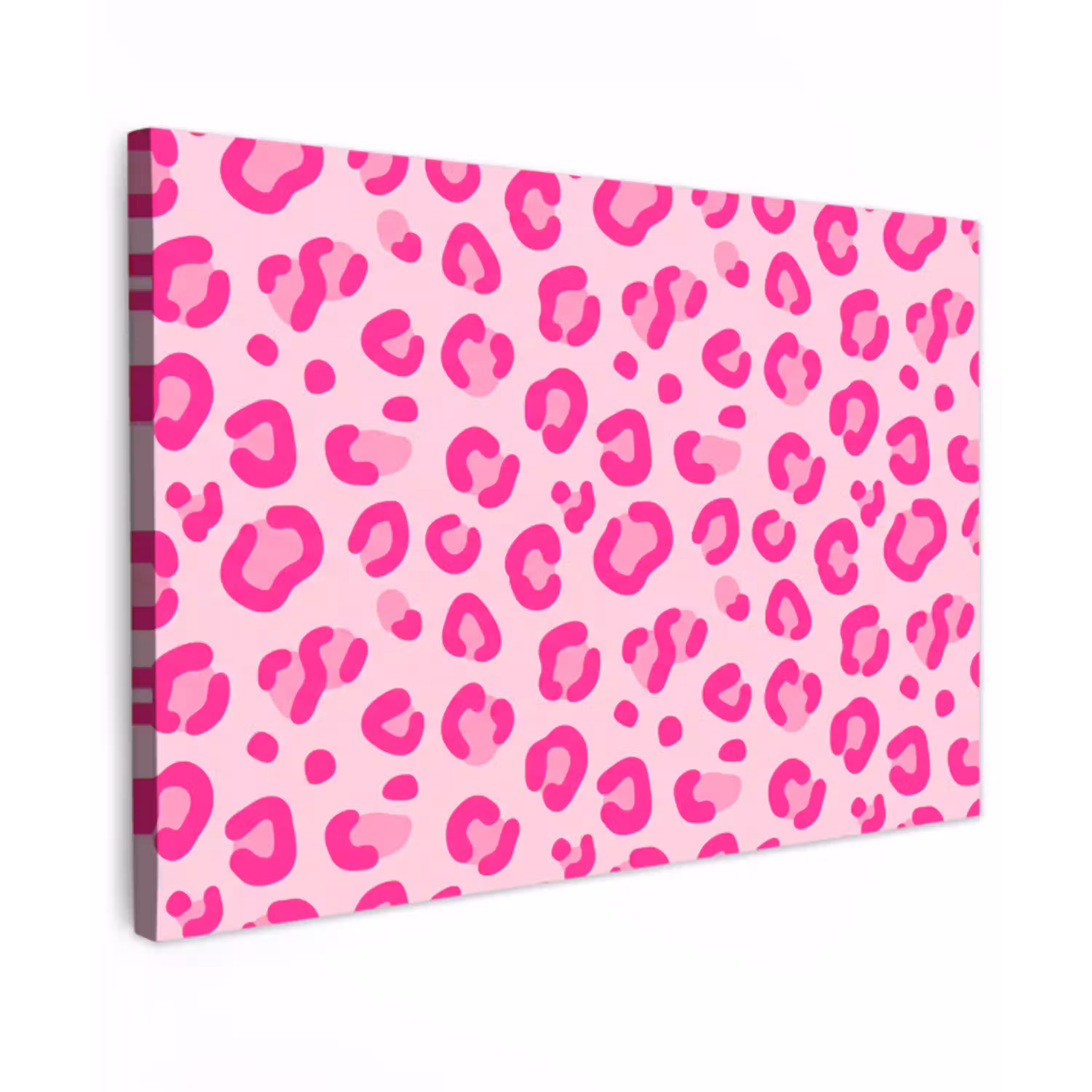 Dierenprint - Patroon - Abstract - Modern - Roze canvas 2cm klein -z3d