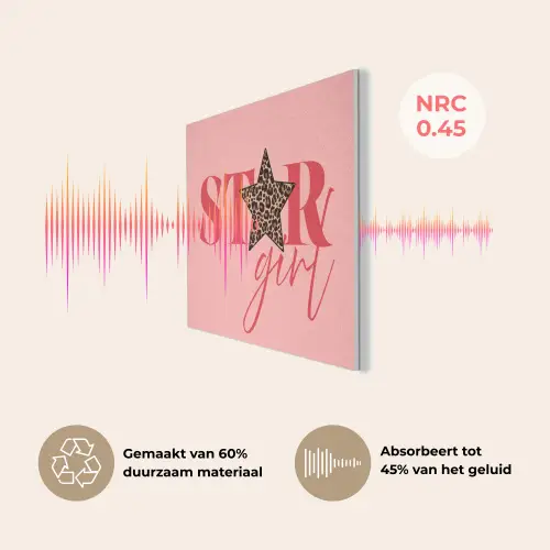Star girl - Roze - Panter - Ster PET vilt klein -USP_NL