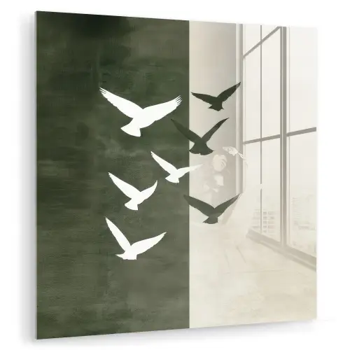 Japandi - Vogel - Groen plexiglas 5mm klein -zzzproduct_nieuw
