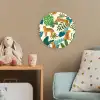Jungle - Luipaard - Planten - Patroon - Meiden - Jongens Wandcirkel kunststof plaat 5mm dik klein -tsfeer1_kind