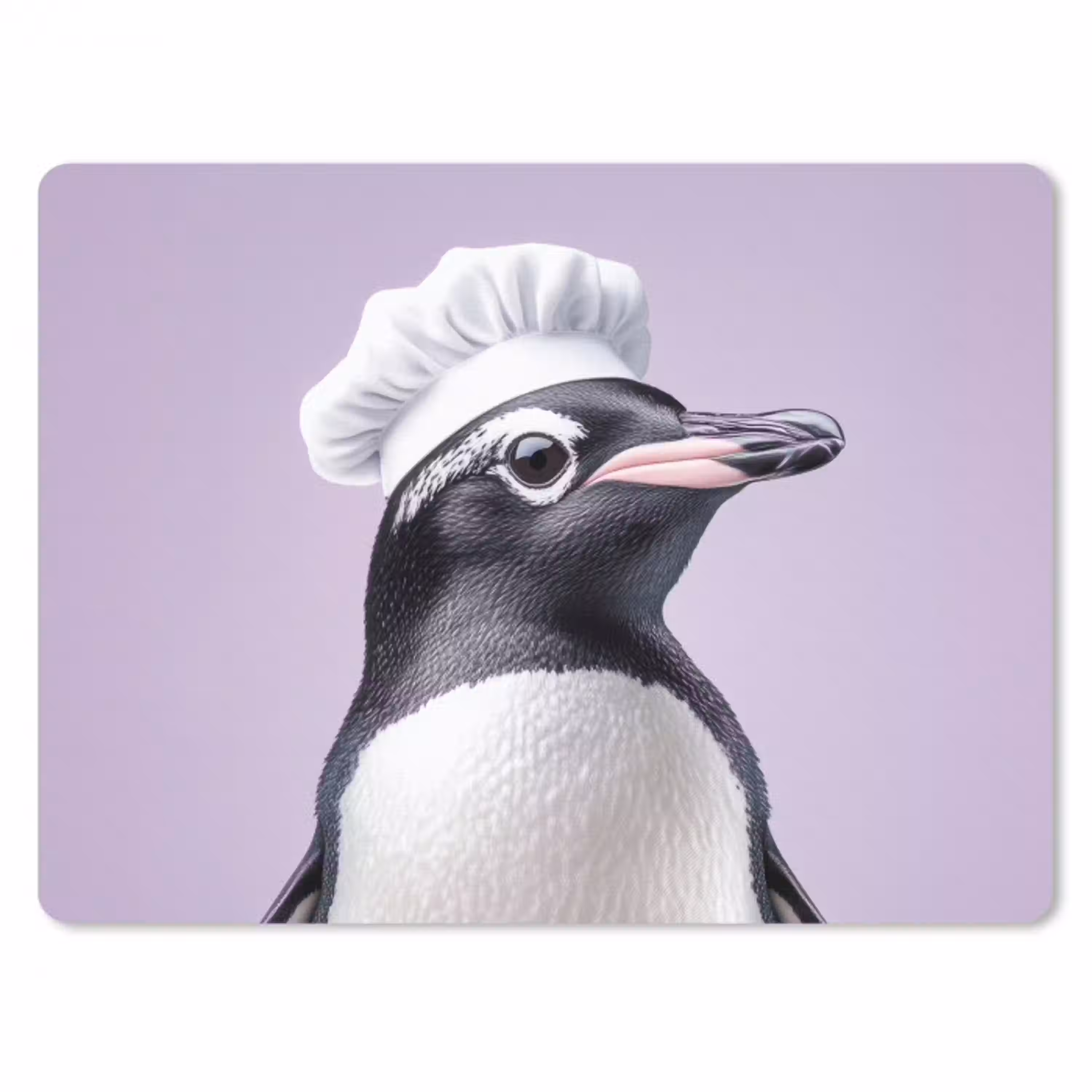 Pinguïn - Koksmuts - Lief - Paars muismat rubber klein -3d