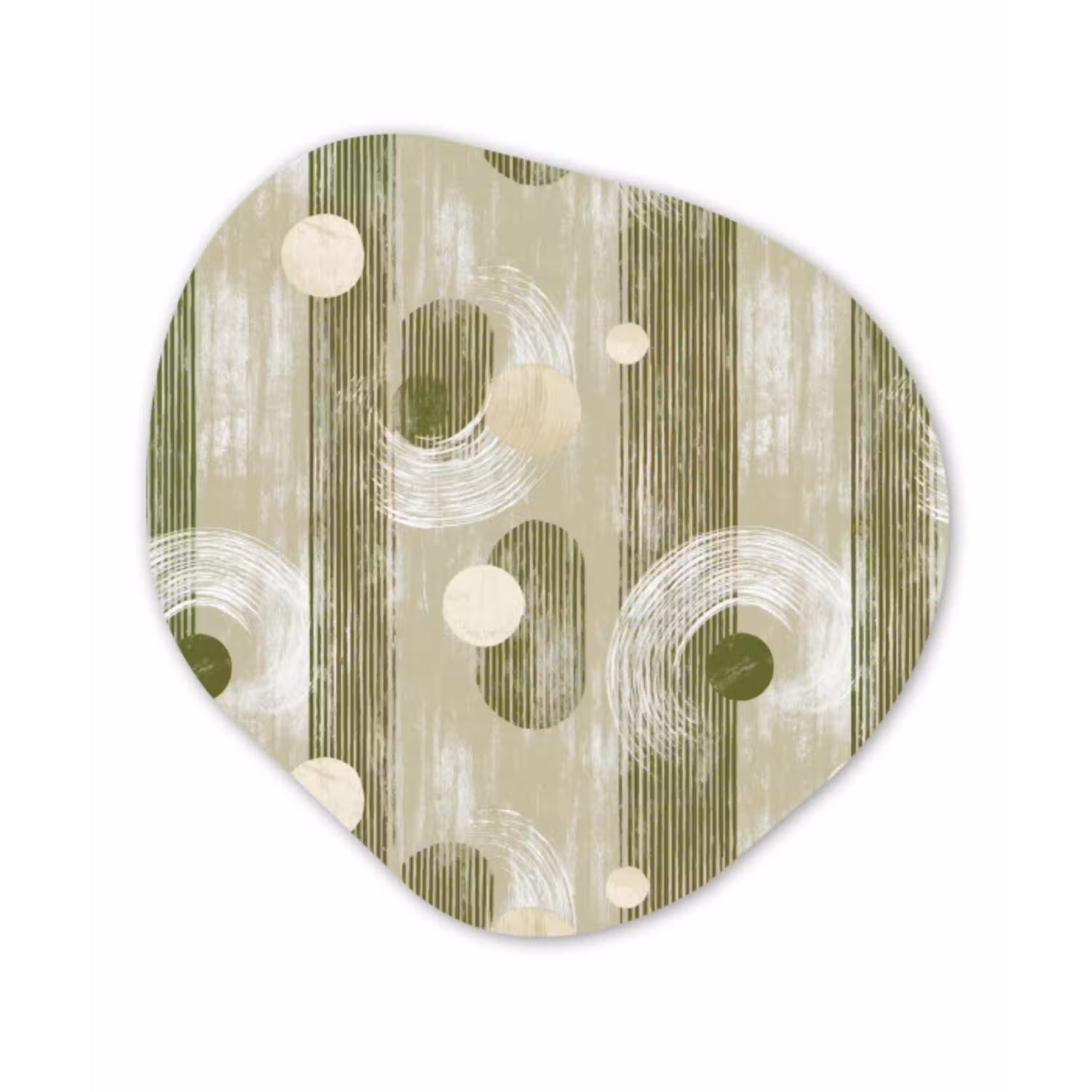 Artistiek - Modern - Groen Wandcirkel Organisch Forex 3mm klein 629 -3d