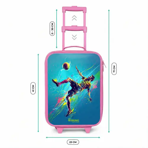 Neon - Voetbal - Schop - Kleurrijk Kinderkoffer - Roze klein -productfoto_formaten