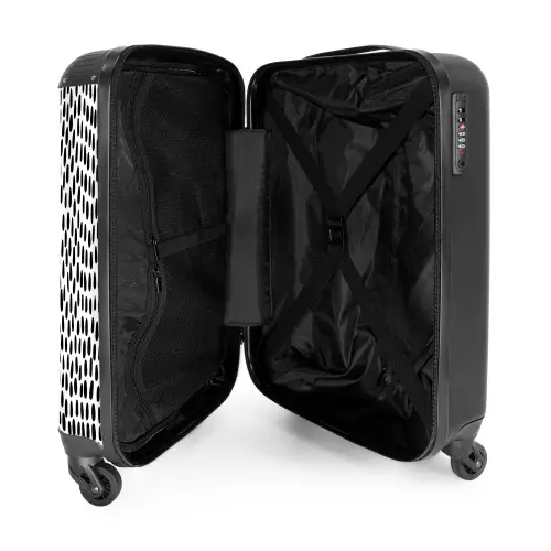 Ovale stippen op witte achtergrond NBS - Handbagage koffer - Volwassenen Unisex middel -binnenkant