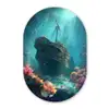 Schip - Hout - Koraalriffen - Zonlicht Wandcirkel Ovaal Forex klein -3d