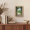 Doorkijk - Landschap - Bloemen - Pad - Uitzicht Light Box met kabel (Tafellamp) klein -sfeer2