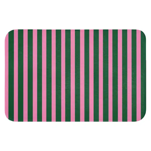 Verticale strepen - Groen - Roze WCmat klein 1009 -3d