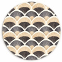 Waaier - Patroon - Zwart - Beige Wandcirkel kunststof plaat 5mm dik klein 188 -3d