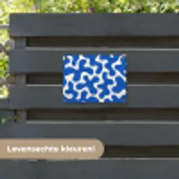 Vormen - Abstract - Blauw - Golven tuinposter los doek klein -sfeer3
