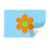 Bloem - Smiley - Kleurrijk Muursticker klein -3d
