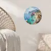 Kustdorp - Schilderij - Rotsen - Boten Wandcirkel behangsticker klein -sfeer4